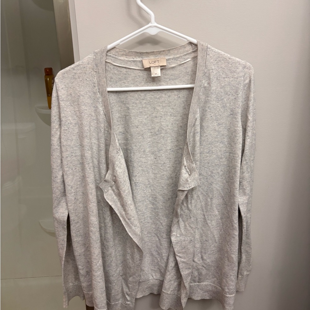 LOFT Women's Light Gray Cardigan